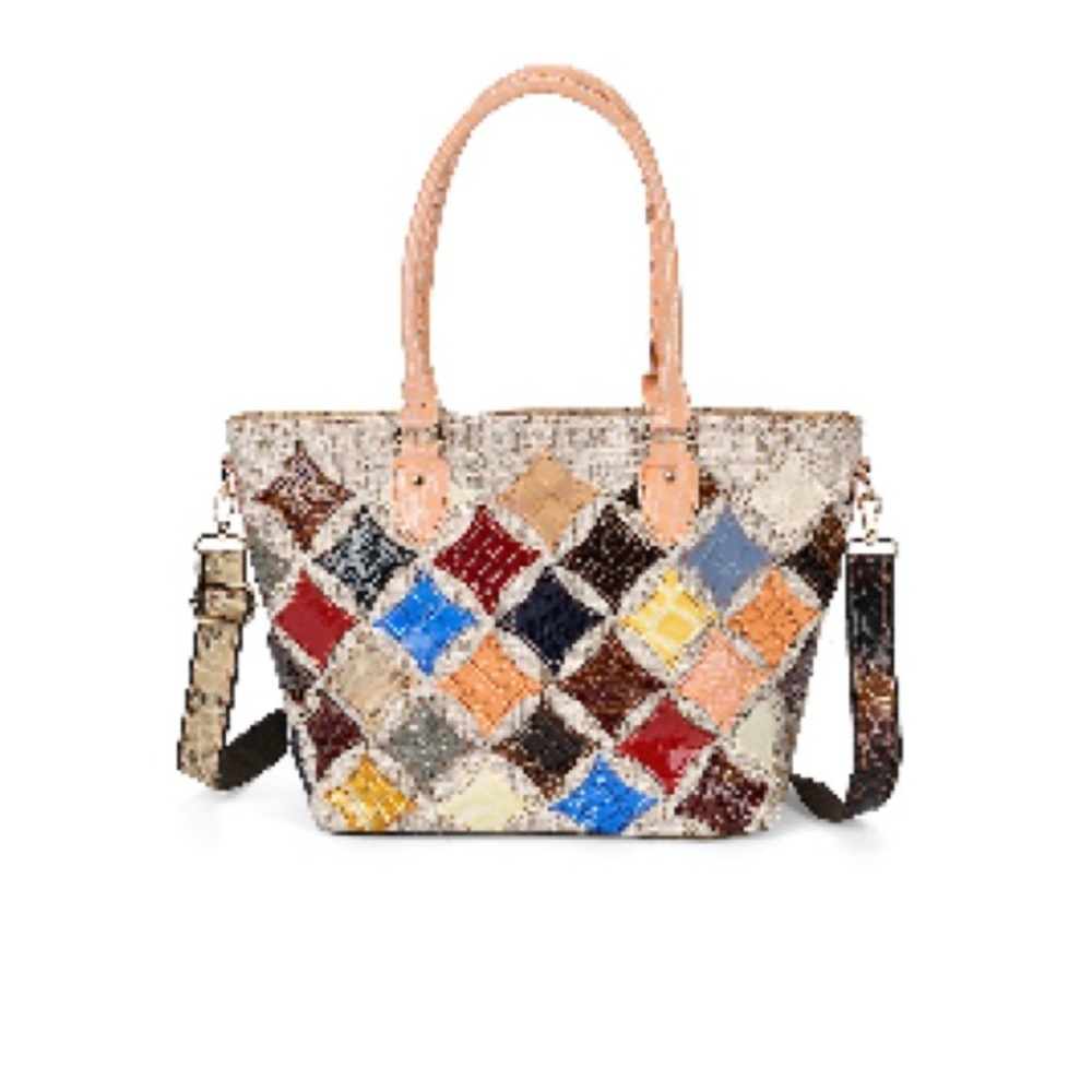 Patchwork Multicolor Tote Bag - image 1